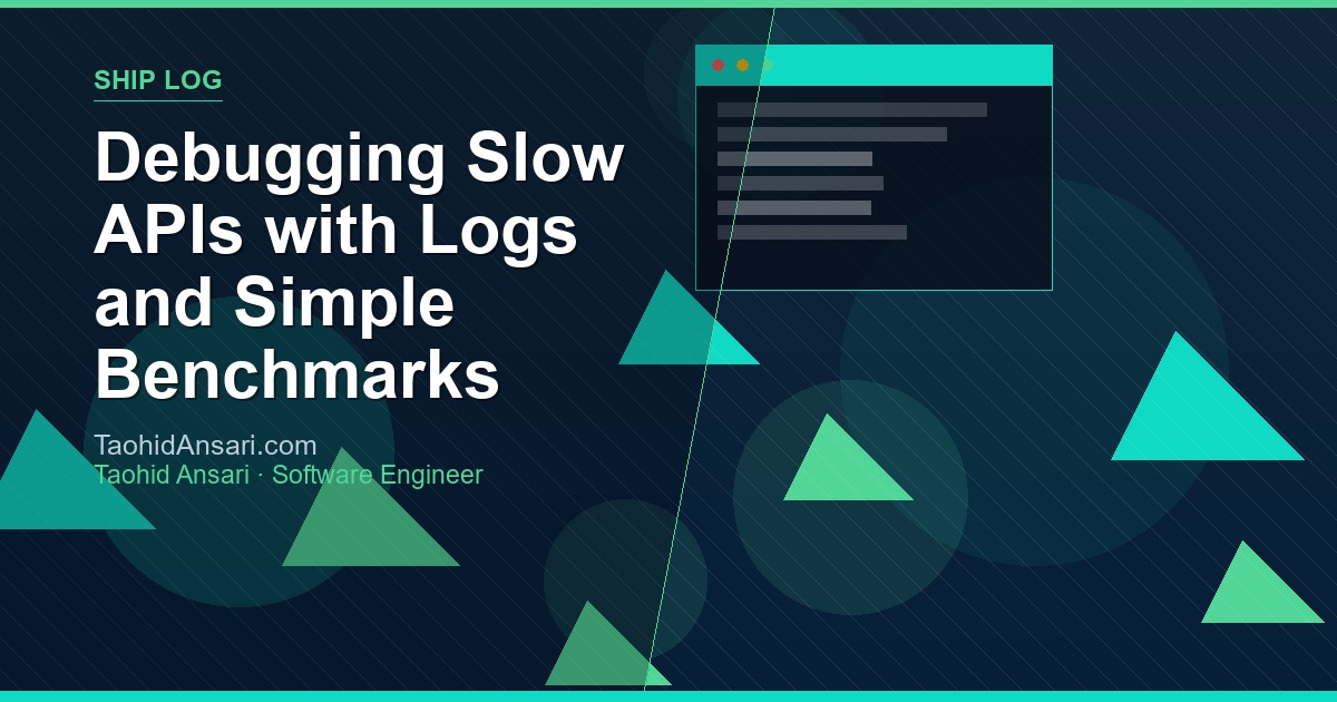 Debugging Slow APIs with Logs and Simple Benchmarks