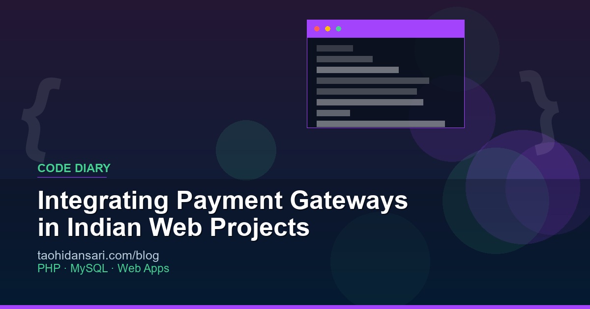 Integrating Payment Gateways in Indian Web Projects