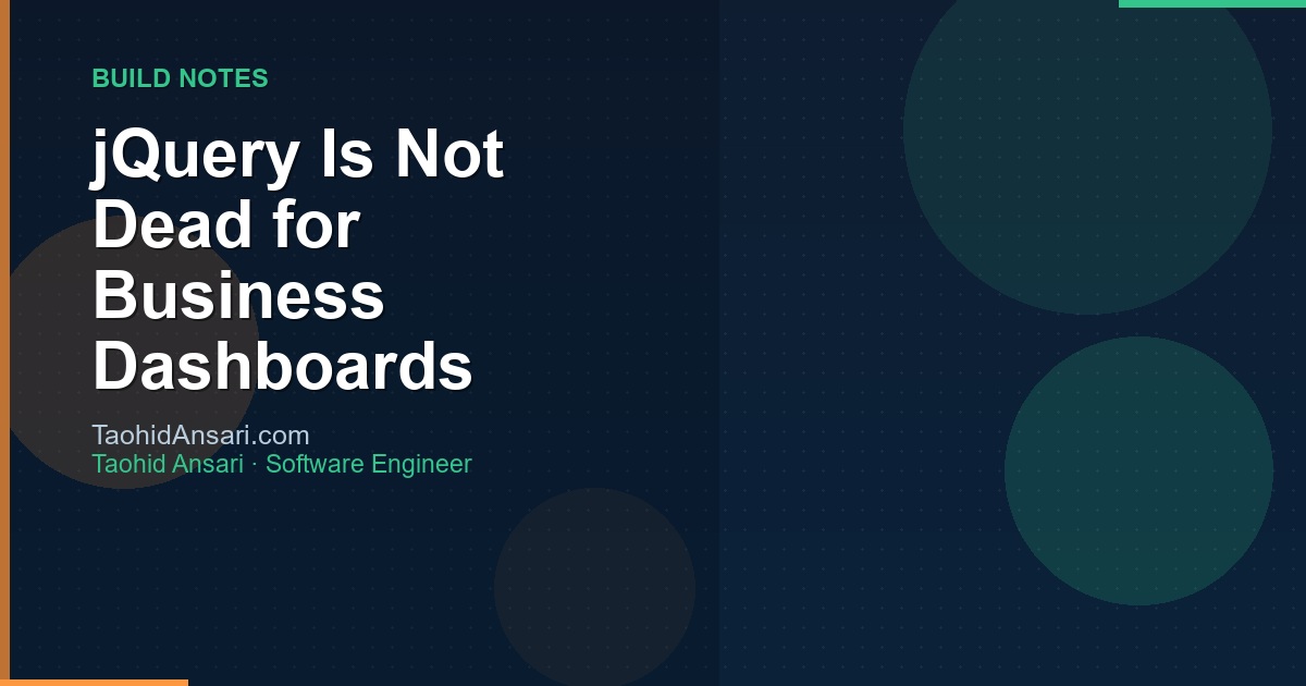 jQuery Is Not Dead for Business Dashboards