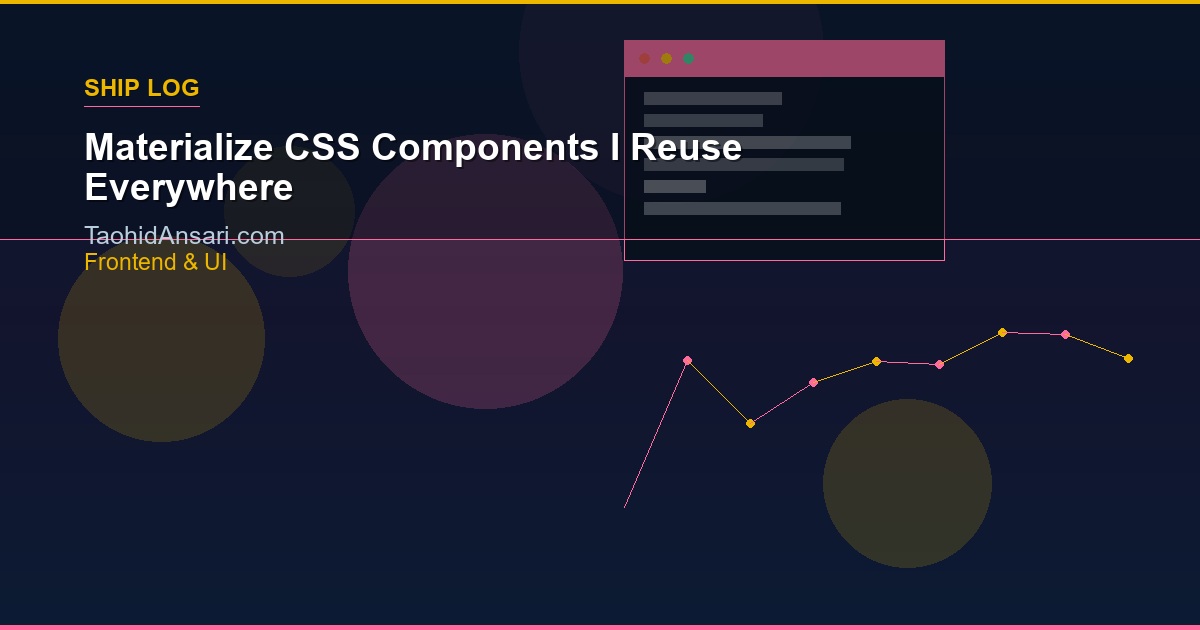 Materialize CSS Components I Reuse Everywhere