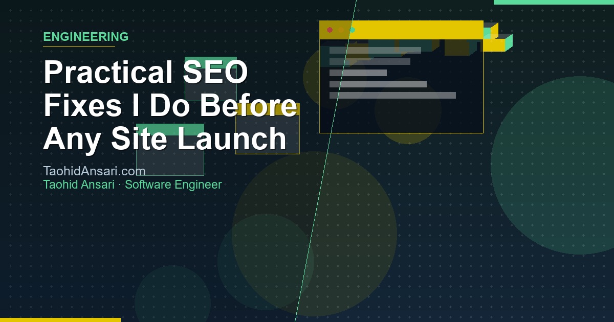 Practical SEO Fixes I Do Before Any Site Launch