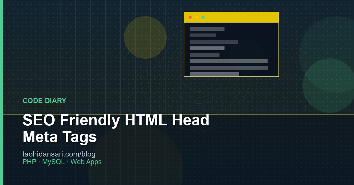 SEO Friendly HTML Head Meta Tags