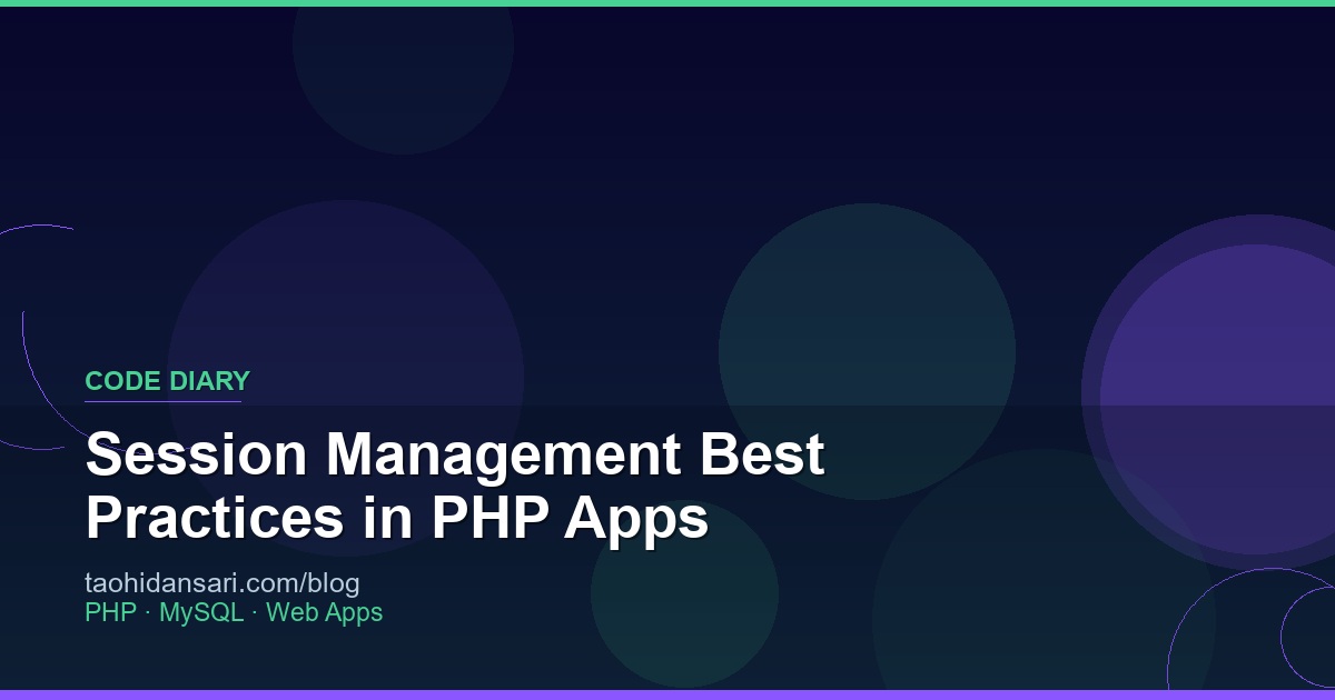 Session Management Best Practices in PHP Apps