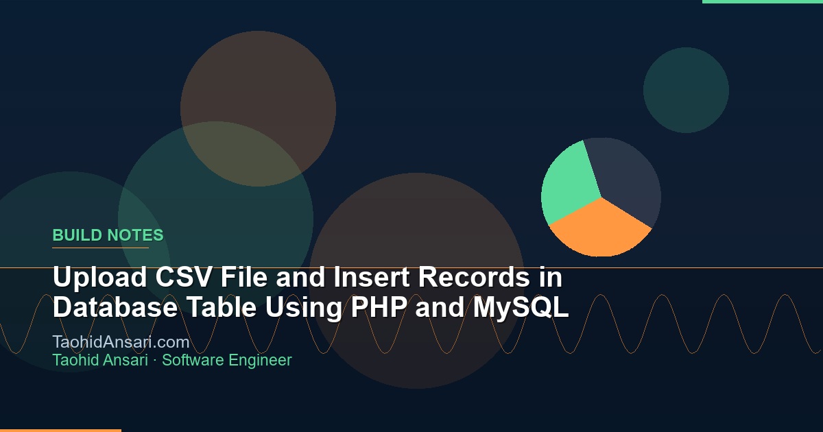 Upload CSV File and Insert Records in Database Table Using PHP and MySQL