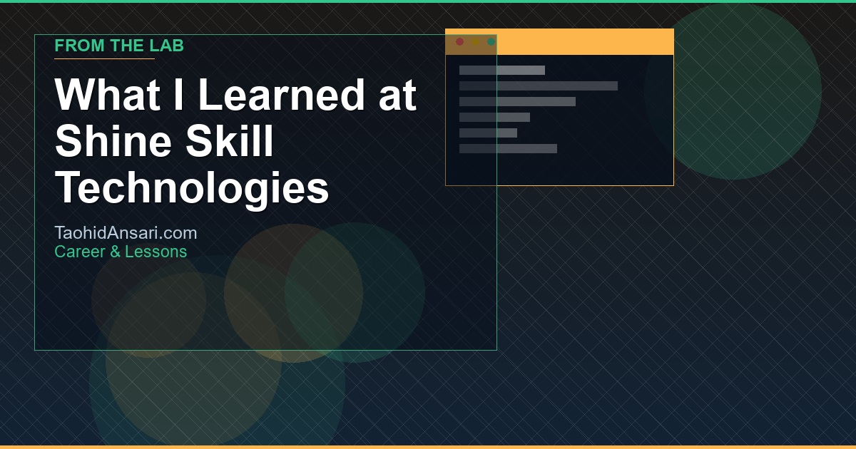 What I Learned at Shine Skill Technologies